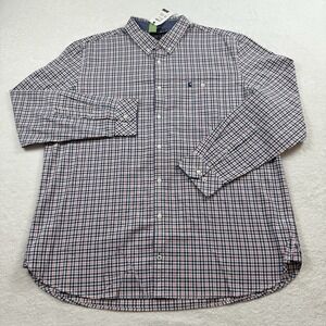 Joules Hewney Classic Fit Oxford Flannel Shirt Men's XXL Bluered Checkered